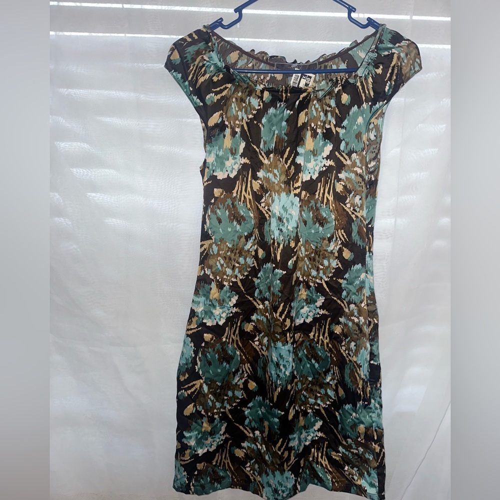 To the Max Teal and Brown Floral Long Sleeve Dress